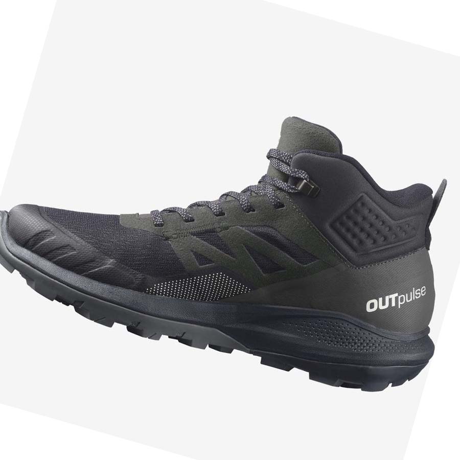 Tenis Senderismo Salomon OUTPULSE MID GORE-TEX Hombre Negros | MX 3541RVD